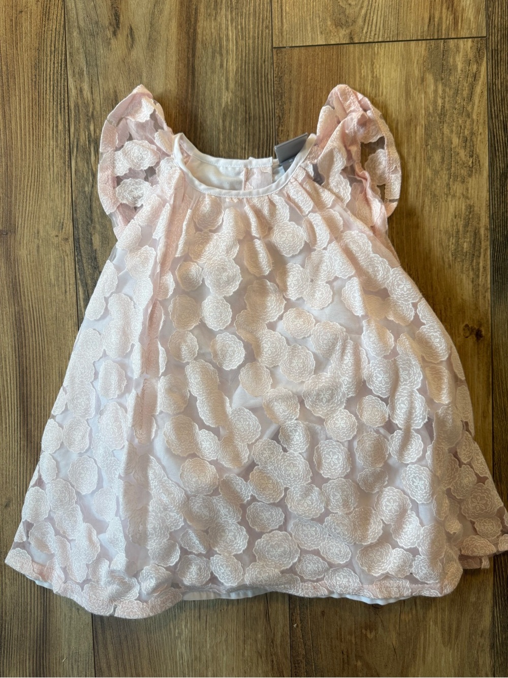 Tahari Baby Girl Pink Floral Lace Dress Size 18M